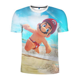 Мужская футболка 3D спортивная с принтом Super Mario Odyssey в Петрозаводске, 100% полиэстер с улучшенными характеристиками | приталенный силуэт, круглая горловина, широкие плечи, сужается к линии бедра | nintendo | super mario odyssey | марио | нинтендо