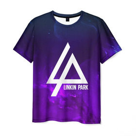 Мужская футболка 3D с принтом LINKIN PARK SPACE COLOR 2018 в Петрозаводске, 100% полиэфир | прямой крой, круглый вырез горловины, длина до линии бедер | linkin park | logo | music | pop | rock | альтернатива | металл | музыка | музыкальный | поп | рок | честер беннингтон