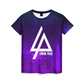 Женская футболка 3D с принтом LINKIN PARK SPACE COLOR 2018 в Петрозаводске, 100% полиэфир ( синтетическое хлопкоподобное полотно) | прямой крой, круглый вырез горловины, длина до линии бедер | linkin park | logo | music | pop | rock | альтернатива | металл | музыка | музыкальный | поп | рок | честер беннингтон