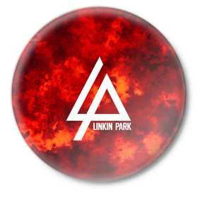 Значок с принтом LINKIN PARK FIRE MUSIC 2018 в Петрозаводске,  металл | круглая форма, металлическая застежка в виде булавки | linkin park | logo | music | pop | rock | альтернатива | металл | музыка | музыкальный | поп | рок | честер беннингтон