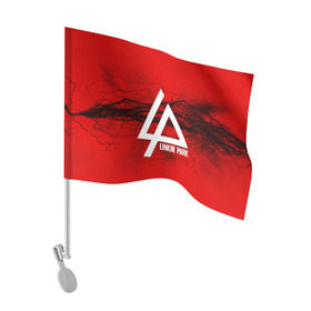 Флаг для автомобиля с принтом LINKIN PARK lightning red в Петрозаводске, 100% полиэстер | Размер: 30*21 см | linkin park | logo | music | pop | rock | альтернатива | металл | музыка | музыкальный | поп | рок | честер беннингтон