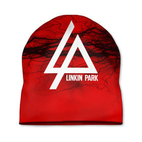 Шапка 3D с принтом LINKIN PARK lightning red в Петрозаводске, 100% полиэстер | универсальный размер, печать по всей поверхности изделия | linkin park | logo | music | pop | rock | альтернатива | металл | музыка | музыкальный | поп | рок | честер беннингтон