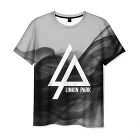 Мужская футболка 3D с принтом LINKIN PARK SMOKE GRAY 2018 в Петрозаводске, 100% полиэфир | прямой крой, круглый вырез горловины, длина до линии бедер | Тематика изображения на принте: linkin park | logo | music | pop | rock | альтернатива | металл | музыка | музыкальный | поп | рок | честер беннингтон