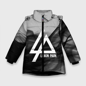 Зимняя куртка для девочек 3D с принтом LINKIN PARK SMOKE GRAY 2018 в Петрозаводске, ткань верха — 100% полиэстер; подклад — 100% полиэстер, утеплитель — 100% полиэстер. | длина ниже бедра, удлиненная спинка, воротник стойка и отстегивающийся капюшон. Есть боковые карманы с листочкой на кнопках, утяжки по низу изделия и внутренний карман на молнии. 

Предусмотрены светоотражающий принт на спинке, радужный светоотражающий элемент на пуллере молнии и на резинке для утяжки. | linkin park | logo | music | pop | rock | альтернатива | металл | музыка | музыкальный | поп | рок | честер беннингтон