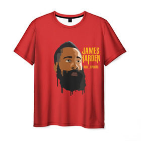 Мужская футболка 3D с принтом James Harden в Петрозаводске, 100% полиэфир | прямой крой, круглый вырез горловины, длина до линии бедер | fear the beard | houston rockets | nba | rise sports | баскетбол | джеймс харден | нба | хьюстон рокетс