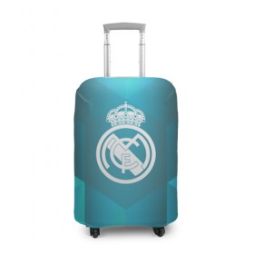 Чехол для чемодана 3D с принтом Real Madrid Geometry Sport в Петрозаводске, 86% полиэфир, 14% спандекс | двустороннее нанесение принта, прорези для ручек и колес | emirates | fc | real madrid | геометрия | реал мадрид | футбольный клуб | эмблема