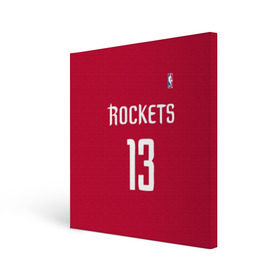 Холст квадратный с принтом Houston Rockets в Петрозаводске, 100% ПВХ |  | 13 | fear the beard | houston rockets | nba | rise sports | баскетбол | баскетбольная | джеймс харден | нба | номер | спортивная | форма | хьюстон рокетс
