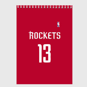 Скетчбук с принтом Houston Rockets в Петрозаводске, 100% бумага
 | 48 листов, плотность листов — 100 г/м2, плотность картонной обложки — 250 г/м2. Листы скреплены сверху удобной пружинной спиралью | 13 | fear the beard | houston rockets | nba | rise sports | баскетбол | баскетбольная | джеймс харден | нба | номер | спортивная | форма | хьюстон рокетс