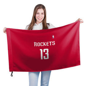 Флаг 3D с принтом Houston Rockets в Петрозаводске, 100% полиэстер | плотность ткани — 95 г/м2, размер — 67 х 109 см. Принт наносится с одной стороны | 13 | fear the beard | houston rockets | nba | rise sports | баскетбол | баскетбольная | джеймс харден | нба | номер | спортивная | форма | хьюстон рокетс