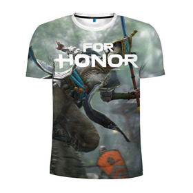 Мужская футболка 3D спортивная с принтом For Honor в Петрозаводске, 100% полиэстер с улучшенными характеристиками | приталенный силуэт, круглая горловина, широкие плечи, сужается к линии бедра | Тематика изображения на принте: for honor
