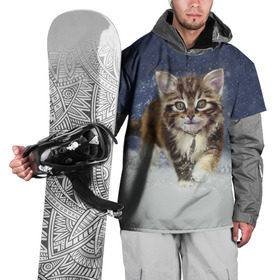 Накидка на куртку 3D с принтом Зимний котик в Петрозаводске, 100% полиэстер |  | Тематика изображения на принте: зима | кот | котенок | кошка | новый год | снег | снежинка | снежок