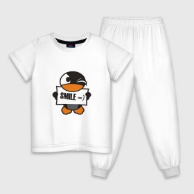 Детская пижама хлопок с принтом Улыбка уточки в Петрозаводске, 100% хлопок |  брюки и футболка прямого кроя, без карманов, на брюках мягкая резинка на поясе и по низу штанин
 | smie | улыбайтесь | улыбка | утка | уточка