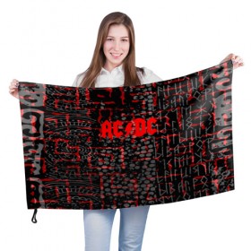Флаг 3D с принтом AC DC inferno collection в Петрозаводске, 100% полиэстер | плотность ткани — 95 г/м2, размер — 67 х 109 см. Принт наносится с одной стороны | 
