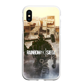 Чехол для iPhone XS Max матовый с принтом RAINBOW SIX SIEGE в Петрозаводске, Силикон | Область печати: задняя сторона чехла, без боковых панелей | cybersport | esports | pro league | r6 | rainbow | rainbow six | siege | six | weapon | армия | боевик | военные | война | игры | киберспорт | логотип | модные | оперативники | оружие | радуга | черный белый | шутер