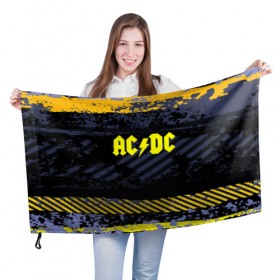 Флаг 3D с принтом AC DC STREET COLLECTION в Петрозаводске, 100% полиэстер | плотность ткани — 95 г/м2, размер — 67 х 109 см. Принт наносится с одной стороны | ac dc | logo | music | pop | rock | альтернатива | металл | музыка | музыкальный | поп | рок