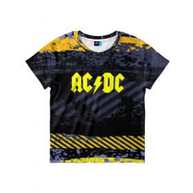Детская футболка 3D с принтом AC DC STREET COLLECTION в Петрозаводске, 100% гипоаллергенный полиэфир | прямой крой, круглый вырез горловины, длина до линии бедер, чуть спущенное плечо, ткань немного тянется | ac dc | logo | music | pop | rock | альтернатива | металл | музыка | музыкальный | поп | рок