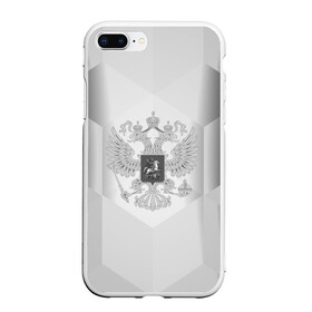 Чехол для iPhone 7Plus/8 Plus матовый с принтом RUSSIA - Black Collection в Петрозаводске, Силикон | Область печати: задняя сторона чехла, без боковых панелей | russia | герб | двуглавый орел | россия | триколор