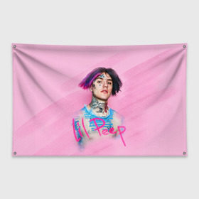 Флаг-баннер с принтом Lil Pink в Петрозаводске, 100% полиэстер | размер 67 х 109 см, плотность ткани — 95 г/м2; по краям флага есть четыре люверса для крепления | lil peep | rap | густав ор | лил пип | рэп