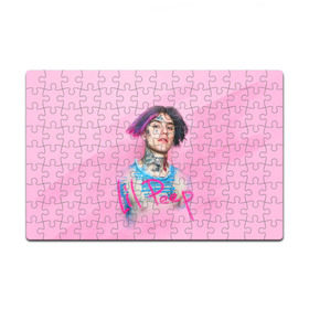 Пазл магнитный 126 элементов с принтом Lil Pink в Петрозаводске, полимерный материал с магнитным слоем | 126 деталей, размер изделия —  180*270 мм | Тематика изображения на принте: lil peep | rap | густав ор | лил пип | рэп