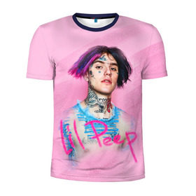 Мужская футболка 3D спортивная с принтом Lil Pink в Петрозаводске, 100% полиэстер с улучшенными характеристиками | приталенный силуэт, круглая горловина, широкие плечи, сужается к линии бедра | Тематика изображения на принте: lil peep | rap | густав ор | лил пип | рэп