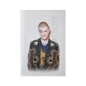 Обложка для паспорта матовая кожа с принтом White Peep в Петрозаводске, натуральная матовая кожа | размер 19,3 х 13,7 см; прозрачные пластиковые крепления | lil peep | rap | густав ор | лил пип | рэп