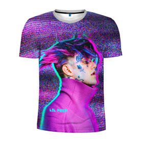 Мужская футболка 3D спортивная с принтом Glitch Peep в Петрозаводске, 100% полиэстер с улучшенными характеристиками | приталенный силуэт, круглая горловина, широкие плечи, сужается к линии бедра | lil peep | rap | густав ор | лил пип | рэп