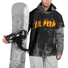 Накидка на куртку 3D с принтом Lil Fire Peep в Петрозаводске, 100% полиэстер |  | lil peep | rap | густав ор | лил пип | рэп