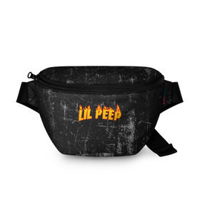 Поясная сумка 3D с принтом Lil Fire Peep в Петрозаводске, 100% полиэстер | плотная ткань, ремень с регулируемой длиной, внутри несколько карманов для мелочей, основное отделение и карман с обратной стороны сумки застегиваются на молнию | lil peep | rap | густав ор | лил пип | рэп