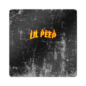 Магнит виниловый Квадрат с принтом Lil Fire Peep в Петрозаводске, полимерный материал с магнитным слоем | размер 9*9 см, закругленные углы | Тематика изображения на принте: lil peep | rap | густав ор | лил пип | рэп
