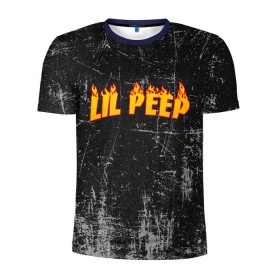 Мужская футболка 3D спортивная с принтом Lil Fire Peep в Петрозаводске, 100% полиэстер с улучшенными характеристиками | приталенный силуэт, круглая горловина, широкие плечи, сужается к линии бедра | Тематика изображения на принте: lil peep | rap | густав ор | лил пип | рэп