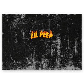 Поздравительная открытка с принтом Lil Fire Peep в Петрозаводске, 100% бумага | плотность бумаги 280 г/м2, матовая, на обратной стороне линовка и место для марки
 | Тематика изображения на принте: lil peep | rap | густав ор | лил пип | рэп
