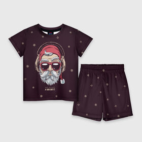 Детский костюм с шортами 3D с принтом Who was a bad boy в Петрозаводске,  |  | bad | beard | boy | christmas | hipster | new year | santa | борода | дед мороз | новый год | рождество | санта | хипстер