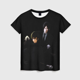Женская футболка 3D с принтом Темный дворецкий в Петрозаводске, 100% полиэфир ( синтетическое хлопкоподобное полотно) | прямой крой, круглый вырез горловины, длина до линии бедер | anime | black butler | manga | аниме | демон | манга | сиэль фантомхайв | яна тобосо