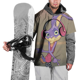 Накидка на куртку 3D с принтом Прикольный диджей в Петрозаводске, 100% полиэстер |  | арт | белый | заяц | кролик | мульт | рисунок | филин | черный