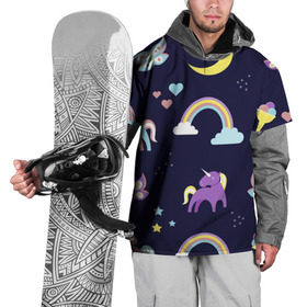Накидка на куртку 3D с принтом Ночные сны в Петрозаводске, 100% полиэстер |  | волшебство | единорог | лошадь | подарок | праздник | рога | сказка | яркие