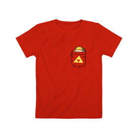 Детская футболка хлопок с принтом Pocket Link в Петрозаводске, 100% хлопок | круглый вырез горловины, полуприлегающий силуэт, длина до линии бедер | Тематика изображения на принте: legend of zelda | link | зельда | линк