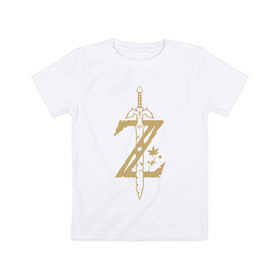 Детская футболка хлопок с принтом The Legend of Zelda в Петрозаводске, 100% хлопок | круглый вырез горловины, полуприлегающий силуэт, длина до линии бедер | legend of zelda | link | зельда | линк