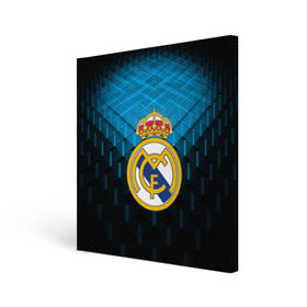 Холст квадратный с принтом Real Madrid 2018 Original в Петрозаводске, 100% ПВХ |  | emirates | fc | real madrid | геометрия | реал мадрид | футбольный клуб | эмблема