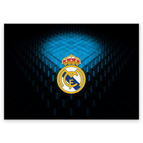Поздравительная открытка с принтом Real Madrid 2018 Original в Петрозаводске, 100% бумага | плотность бумаги 280 г/м2, матовая, на обратной стороне линовка и место для марки
 | emirates | fc | real madrid | геометрия | реал мадрид | футбольный клуб | эмблема