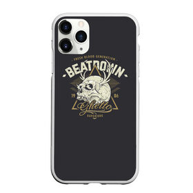 Чехол для iPhone 11 Pro матовый с принтом Beatdown Ghetto 1986 в Петрозаводске, Силикон |  | bones | gothic | grunge | horns | lightning | rock and roll | skeleton | skull | tattoo | готика | гранж | кости | молнии | рога | рок н ролл | скелет | тату | череп