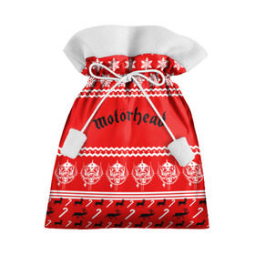 Подарочный 3D мешок с принтом Праздничный Motrhead в Петрозаводске, 100% полиэстер | Размер: 29*39 см | larry wallis | lucas fox | motorhead | motrhead | группа | знак | красный | кэмпбелл | лемми | метал | микки ди | моторхед | надпись | новогодний | новый год | праздник | рождество | рок | снежинки | тейлор | фил | хард