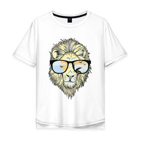 Мужская футболка хлопок Oversize с принтом Король пляжа в Петрозаводске, 100% хлопок | свободный крой, круглый ворот, “спинка” длиннее передней части | король | лев | лето | океан | пальмы | пляж