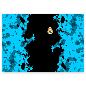 Поздравительная открытка с принтом Real Madrid 2018 Original в Петрозаводске, 100% бумага | плотность бумаги 280 г/м2, матовая, на обратной стороне линовка и место для марки
 | Тематика изображения на принте: emirates | fc | real madrid | абстракция | реал мадрид | футбольный клуб | эмблема