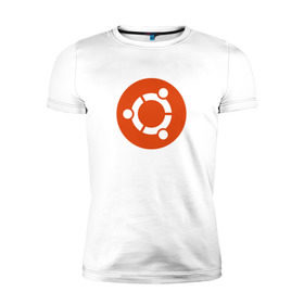 Мужская футболка премиум с принтом Ubuntu OS в Петрозаводске, 92% хлопок, 8% лайкра | приталенный силуэт, круглый вырез ворота, длина до линии бедра, короткий рукав | ubuntu | убунта | убунту