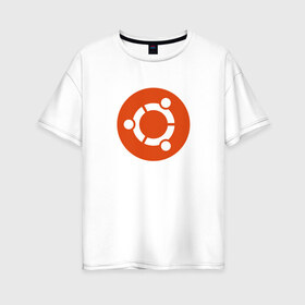 Женская футболка хлопок Oversize с принтом Ubuntu OS в Петрозаводске, 100% хлопок | свободный крой, круглый ворот, спущенный рукав, длина до линии бедер
 | ubuntu | убунта | убунту