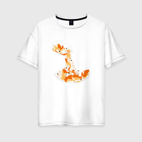 Женская футболка хлопок Oversize с принтом Корги с молоком в Петрозаводске, 100% хлопок | свободный крой, круглый ворот, спущенный рукав, длина до линии бедер
 | корги | собаки