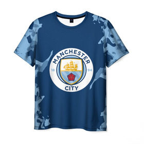 Мужская футболка 3D с принтом Manchester city 2018 Original в Петрозаводске, 100% полиэфир | прямой крой, круглый вырез горловины, длина до линии бедер | 