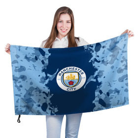 Флаг 3D с принтом Manchester city 2018 Original в Петрозаводске, 100% полиэстер | плотность ткани — 95 г/м2, размер — 67 х 109 см. Принт наносится с одной стороны | 