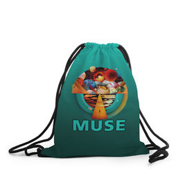 Рюкзак-мешок 3D с принтом Muse в Петрозаводске, 100% полиэстер | плотность ткани — 200 г/м2, размер — 35 х 45 см; лямки — толстые шнурки, застежка на шнуровке, без карманов и подкладки | 