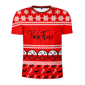 Мужская футболка 3D спортивная с принтом Праздничный Pink Floyd в Петрозаводске, 100% полиэстер с улучшенными характеристиками | приталенный силуэт, круглая горловина, широкие плечи, сужается к линии бедра | pink floyd | pinkfloyd | арт | артрок | группа | д | знак | красный | надпись | новогодний | новый год | пинк флойд | пинкфлойд | праздник | прогрессивный | психоделический | рождество | рок | сид барретт